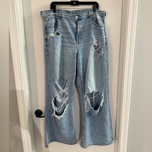 American Eagle Outfitters 16 Women’s Super-High Waist Baggy Wide-Leg Jeans